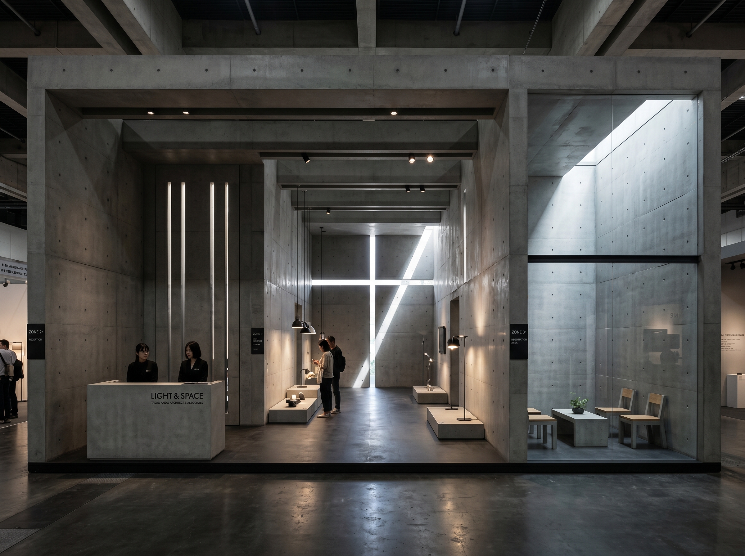 建筑/建材/家居 9m×9m=81.0㎡ 工业复古 AI展台设计效果图